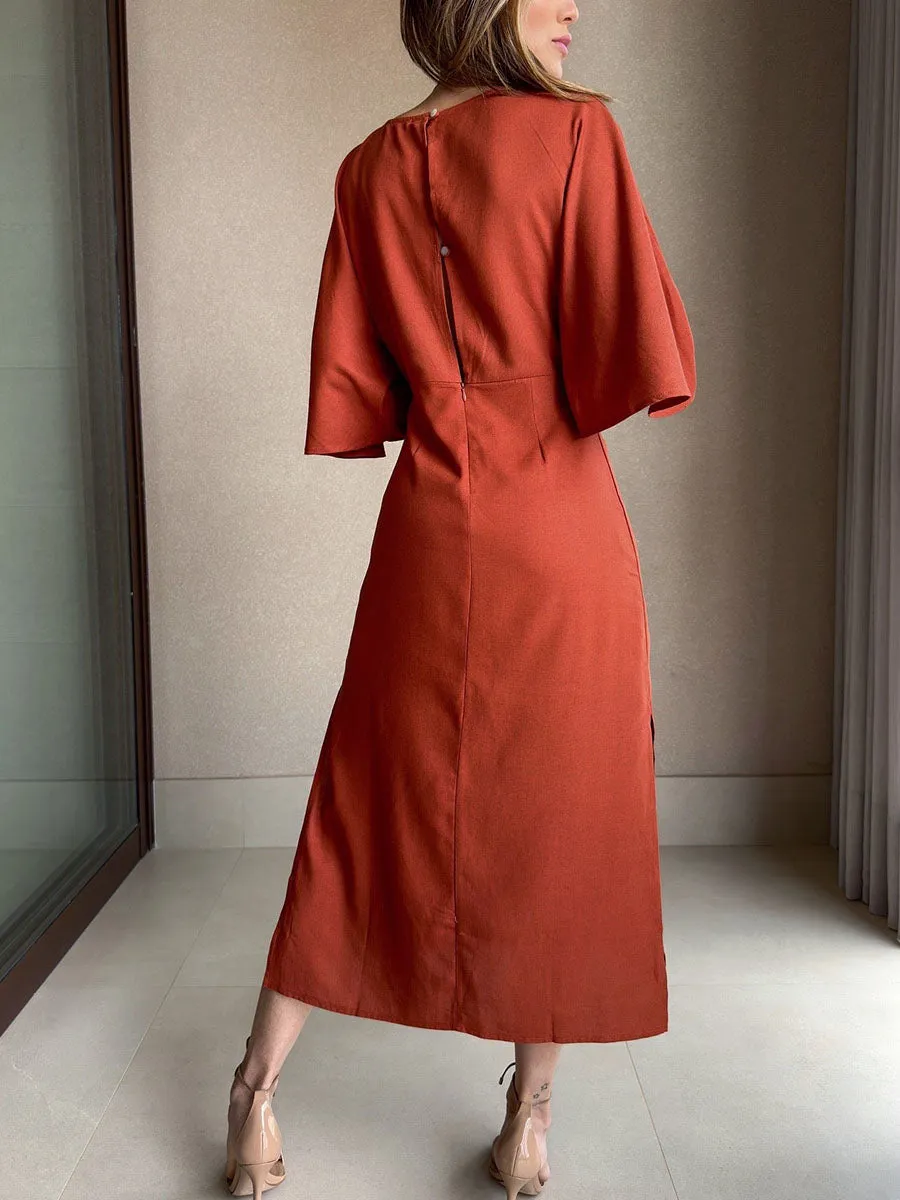 Terra Wrap Midi Dress