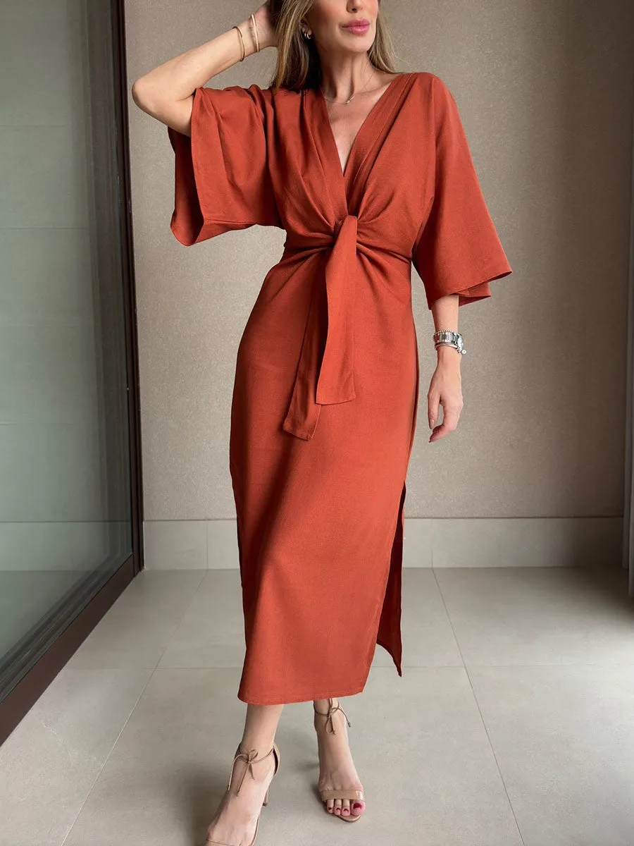 Terra Wrap Midi Dress