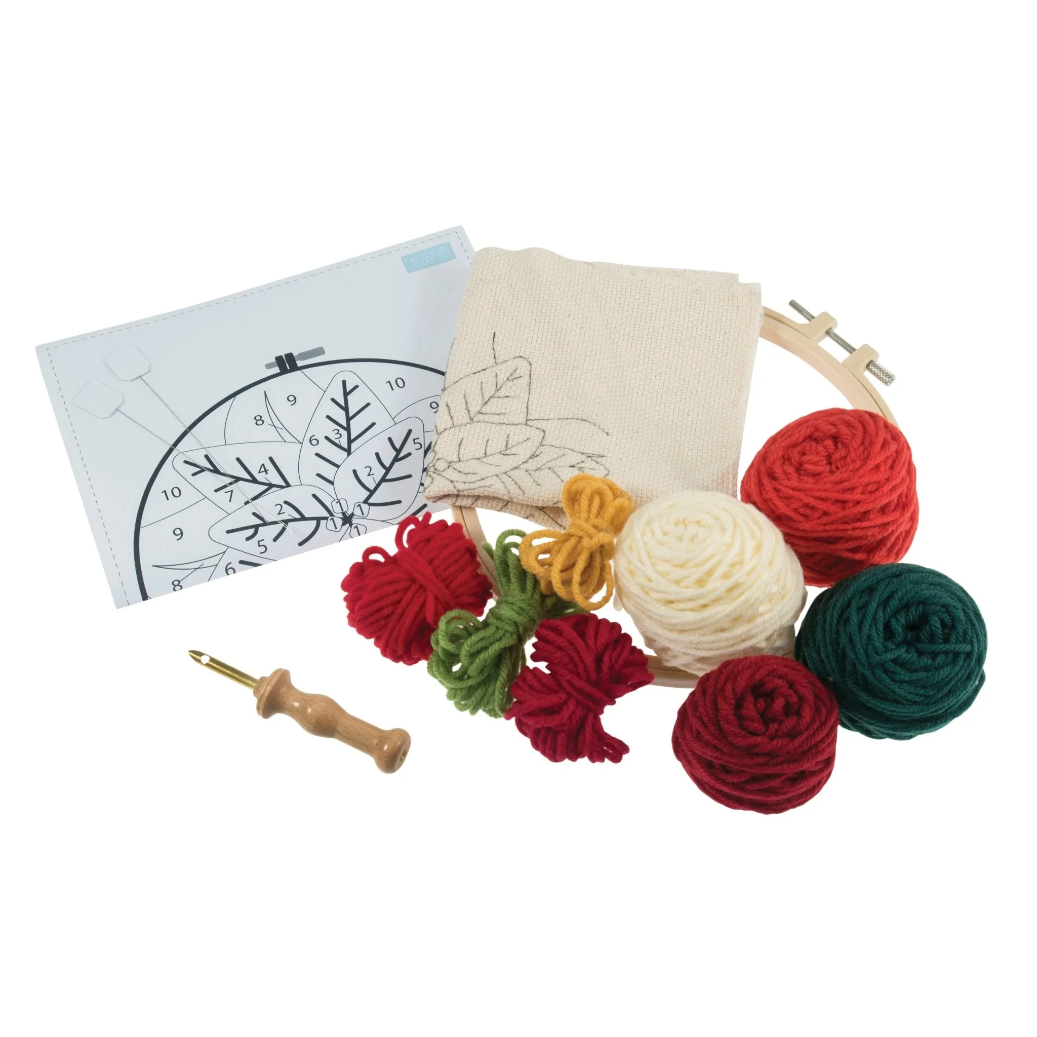 Trimits | Punch Needle Kit | Poinsettia