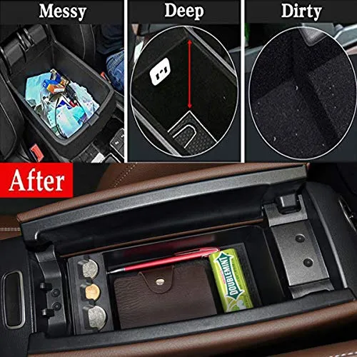 TTCR-II Center Console Organizer For Mercedes Benz A Class 2019-2021 CLA GLB 2020-2021, Console Armrest Glove Container Tray With Coin Organizer