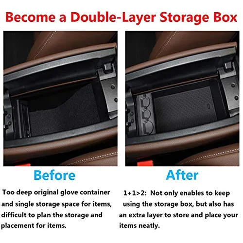 TTCR-II Center Console Organizer For Mercedes Benz A Class 2019-2021 CLA GLB 2020-2021, Console Armrest Glove Container Tray With Coin Organizer