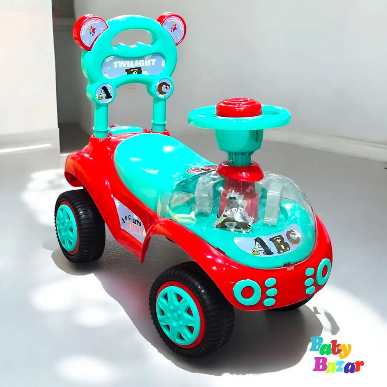 Twilight Ride On Car for Toddlers Light Up Steering & Musical Features 22x16 Inches