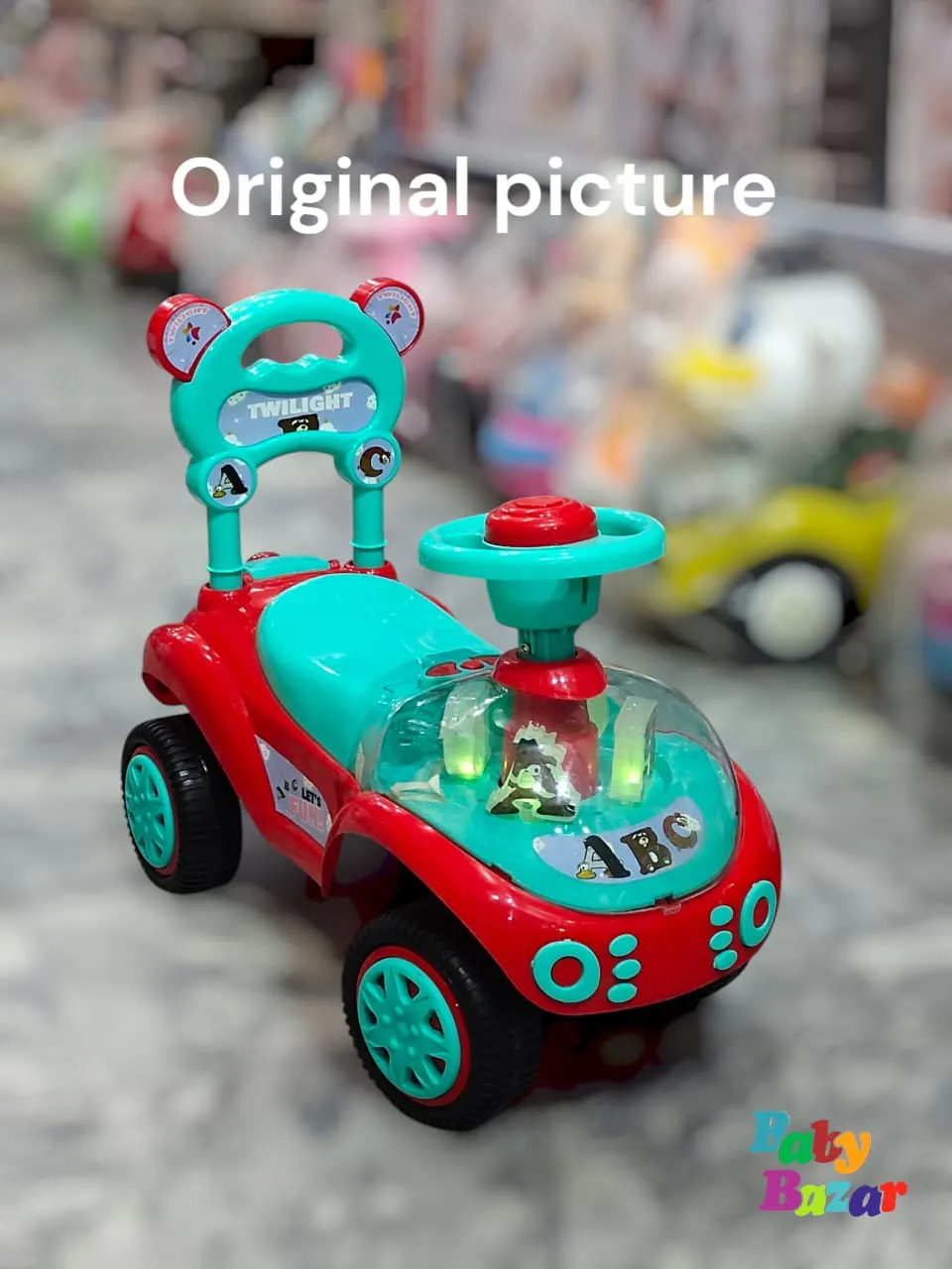 Twilight Ride On Car for Toddlers Light Up Steering & Musical Features 22x16 Inches