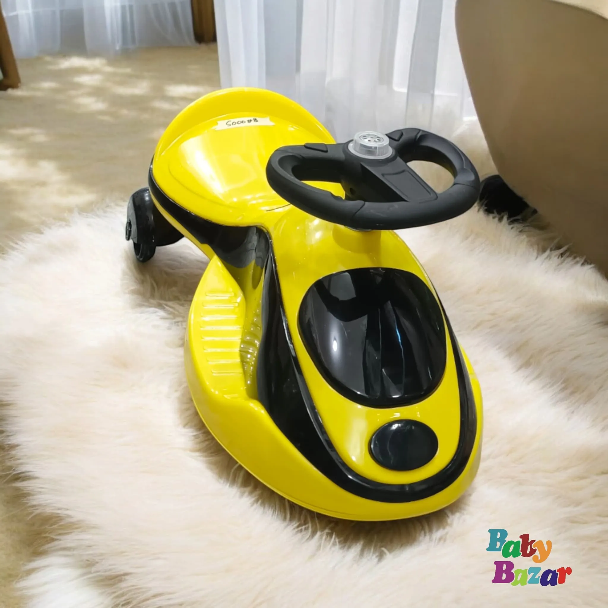 Twist Baby Swing Car Sleek Yellow & Black Adventure Ride On