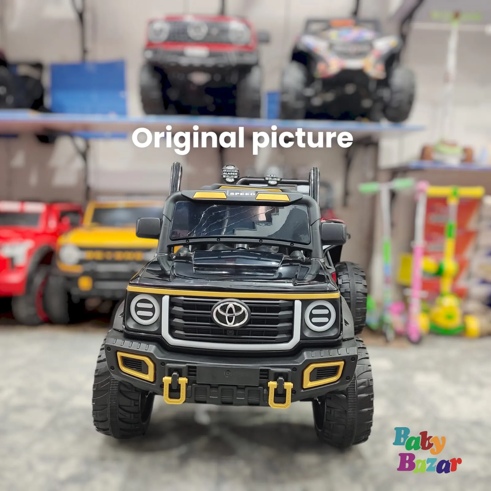 Ultimate Off Road Adventure Ride On Car for Kids Toyota Inspired Design with Bold Monster Wheels and Premium Features
