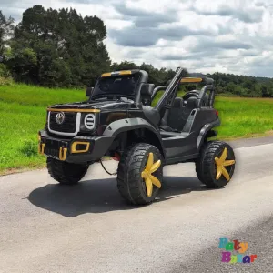 Ultimate Off Road Adventure Ride On Car for Kids Toyota Inspired Design with Bold Monster Wheels and Premium Features