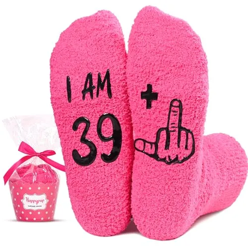Unique 40th Birthday Gifts for 40 Year Old Women, Funny 40th Birthday Socks, Crazy Silly Gift Idea for Mom, Wife, Sister, Friends, Birthday Gift for Her