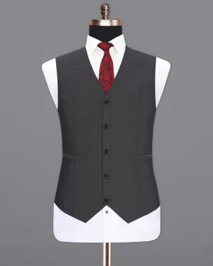 Vampire Gray Textured Waistcoat