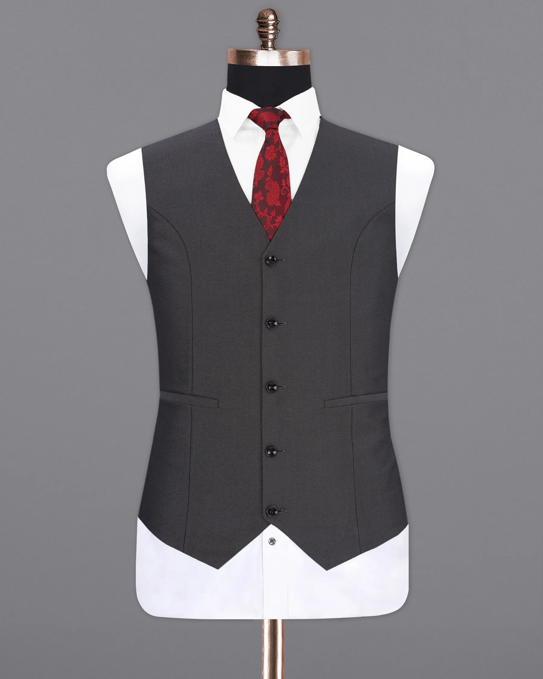 Vampire Gray Textured Waistcoat