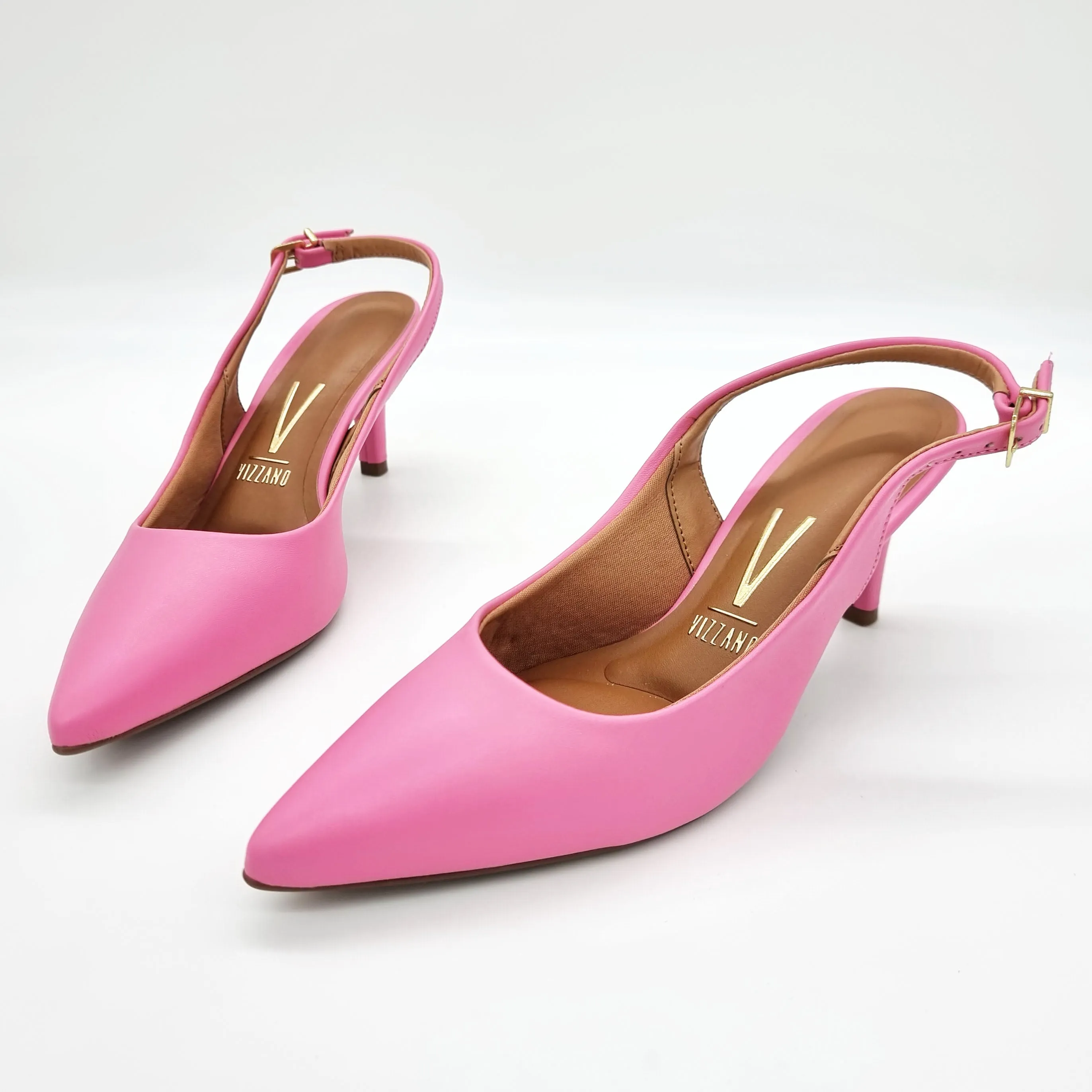 Vizzano 1185-700 Mid Heel Slingback in Rosa Napa