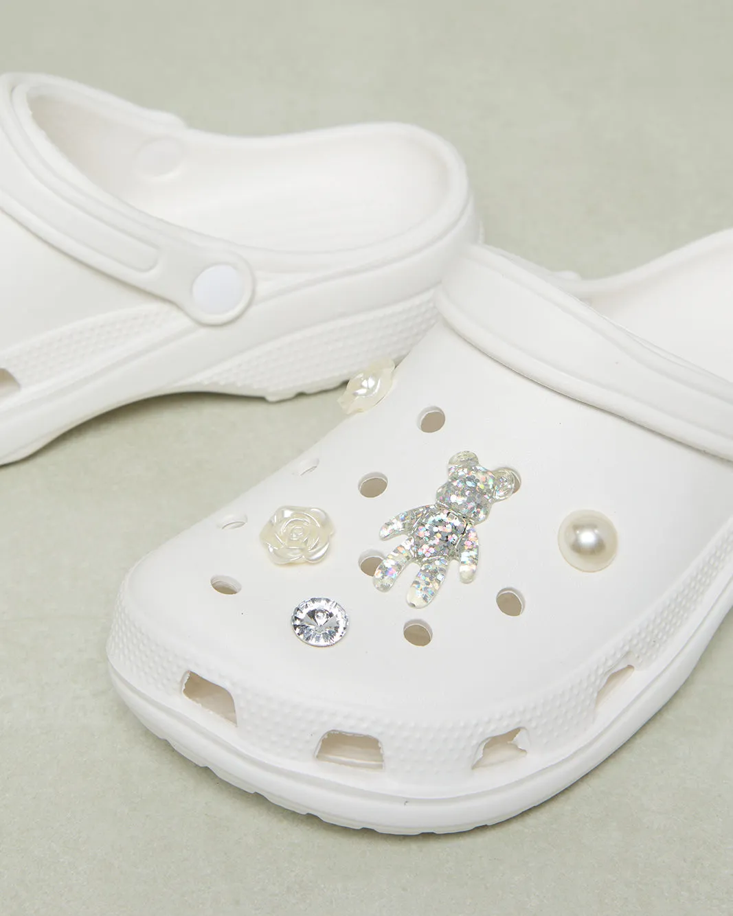Women White Embellished Molded Mule