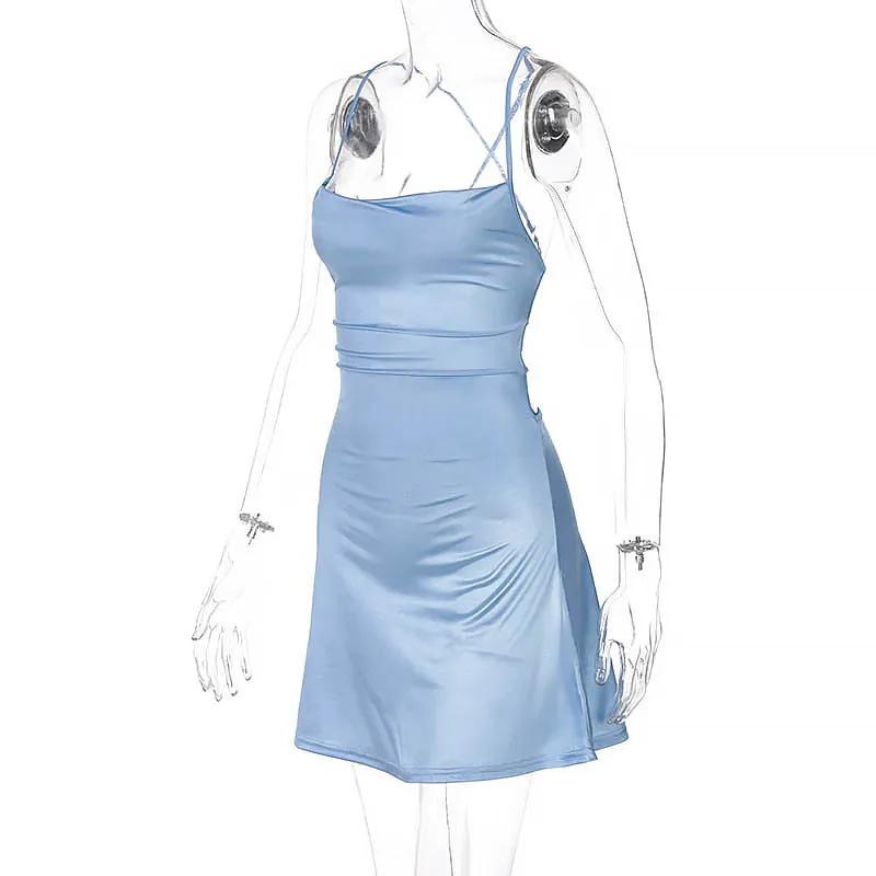 Women's Fashion Lace Up Slip Dress