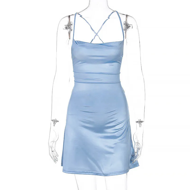 Women's Fashion Lace Up Slip Dress