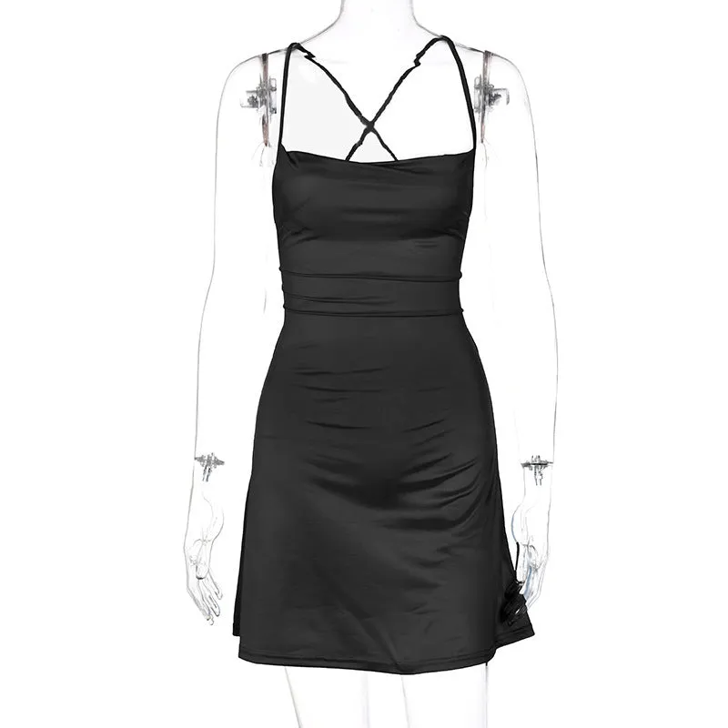 Women's Fashion Lace Up Slip Dress