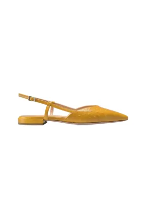 Yellow Embossed Slingbacks