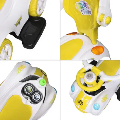Yellow Manual Baby Car in Beautiful Shape with Footrest and Side Protection Model 605
