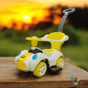 Yellow Manual Baby Car in Beautiful Shape with Footrest and Side Protection Model 605