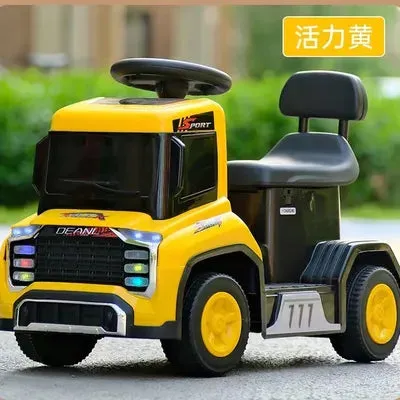 Yellow Ride-On Battery Operated Truck for Kids